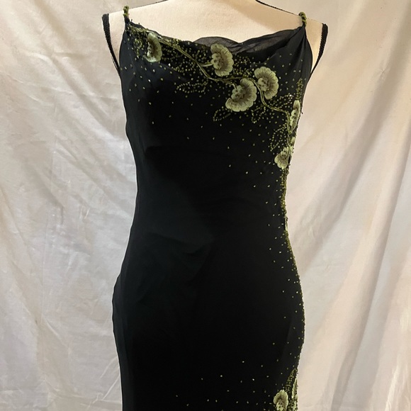 Vintage Y2K silk black beaded gown 🖤 - Picture 8 of 10